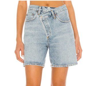 Agolde Criss Cross Upsized Organic Denim Jean Shorts in Momentum NEW WITH TAGS